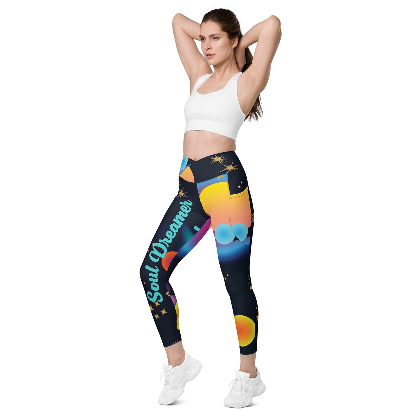 Crossover leggings with pockets