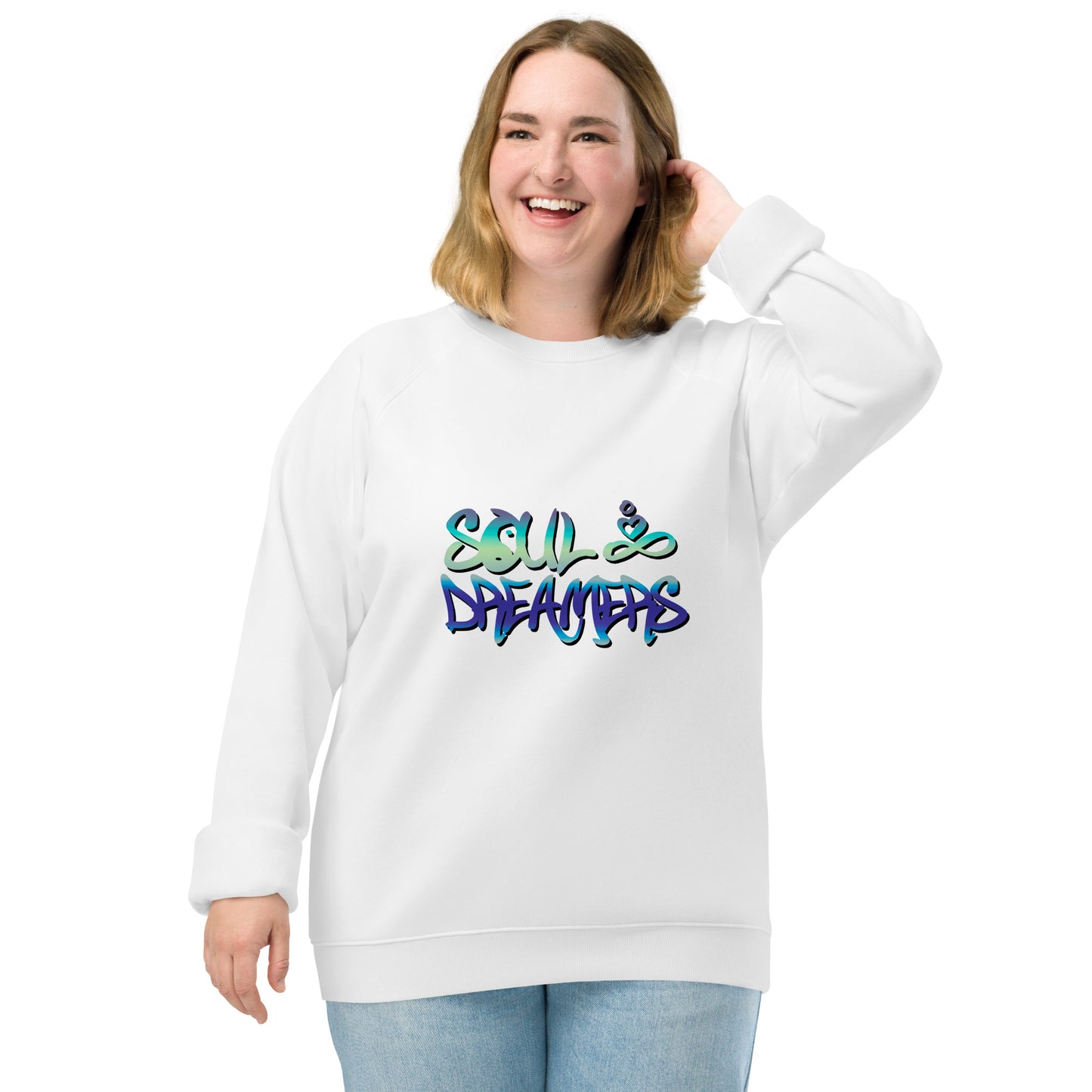 Unisex organic raglan sweatshirt