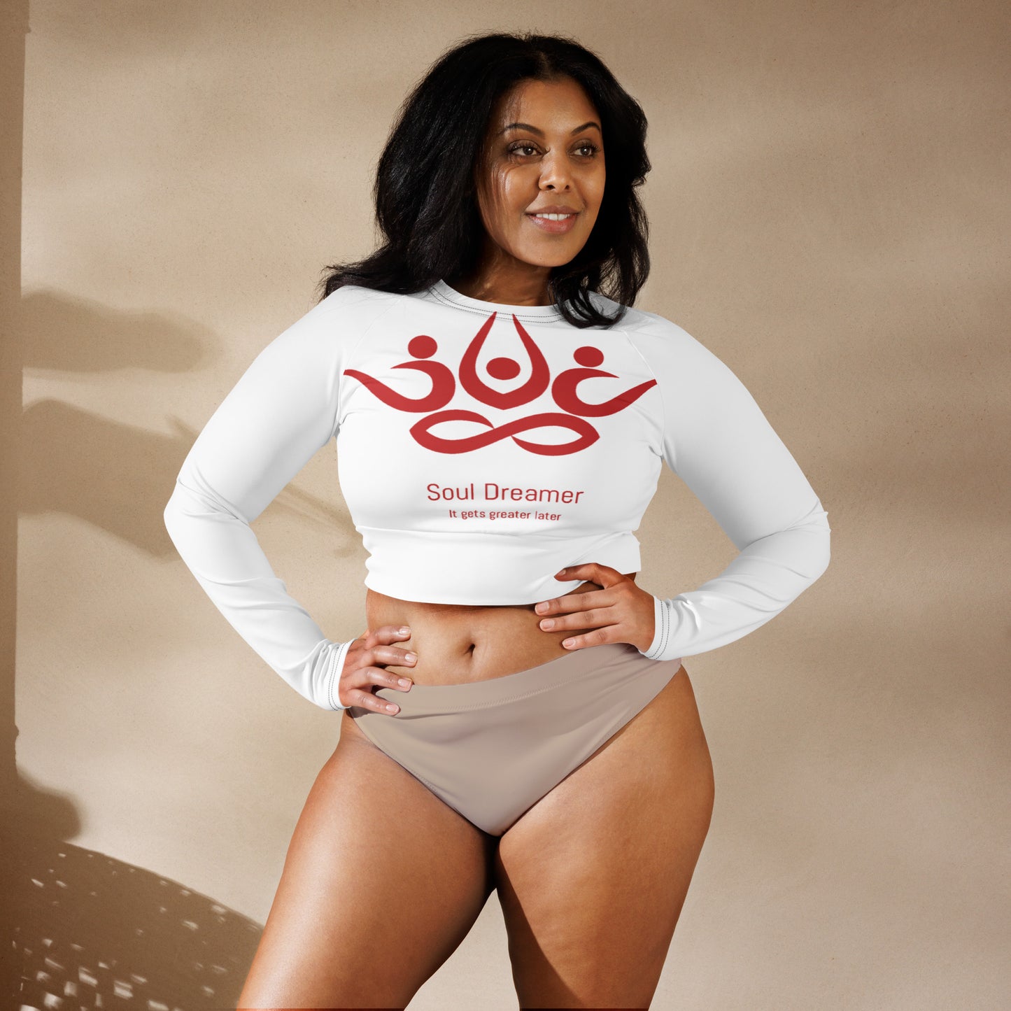 Recycled long-sleeve crop top