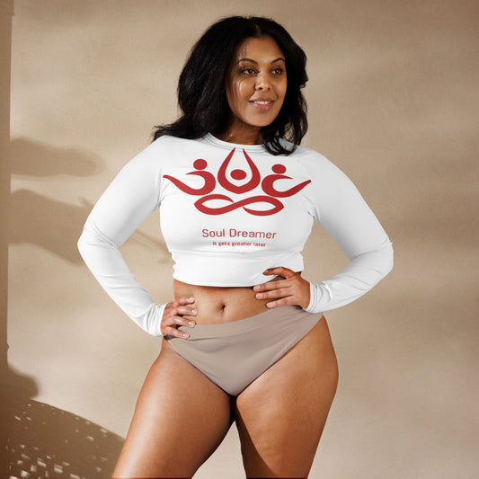 Recycled long-sleeve crop top