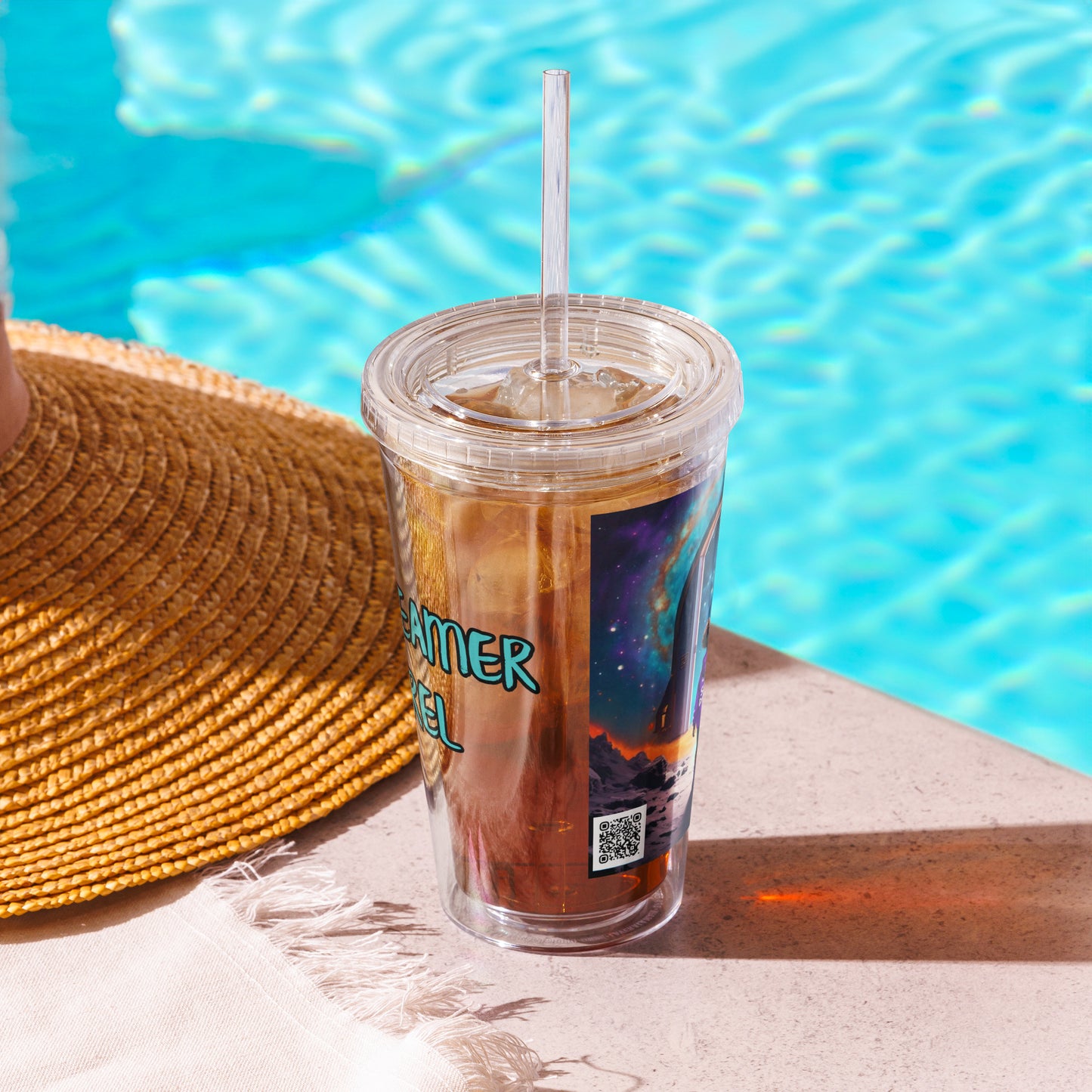 Clear plastic tumbler