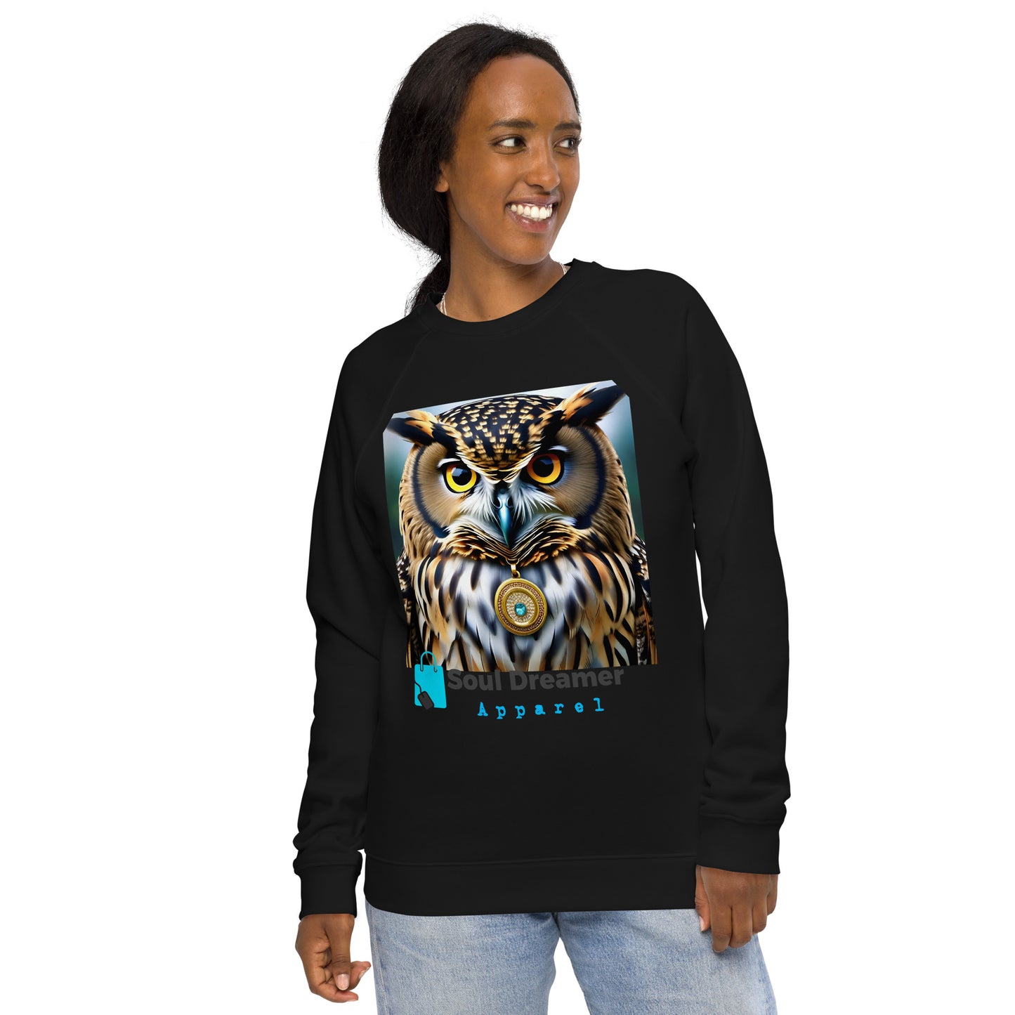 Unisex organic raglan sweatshirt