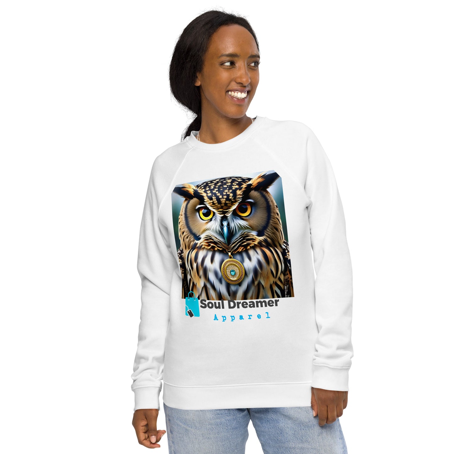 Unisex organic raglan sweatshirt