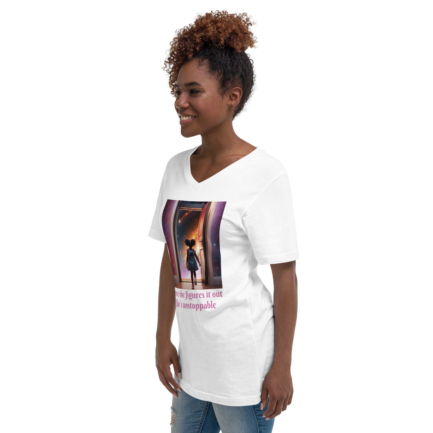 Unisex Short Sleeve V-Neck T-Shirt